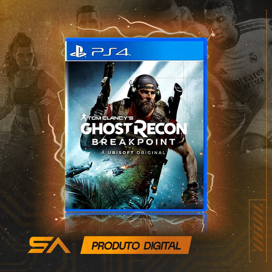 Capa oficial do jogo Tom Clancys Ghost Recon Breakpoint para PS4 em Mídia Digital