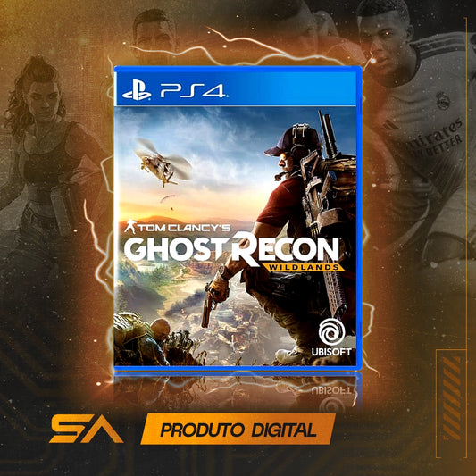 Capa oficial do jogo Tom Clancys Ghost Recon Wildlands para PS4 em Mídia Digital