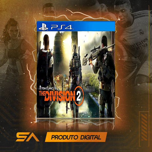 Capa oficial do jogo Tom Clancys The Division 2 para PS4 em Mídia Digital