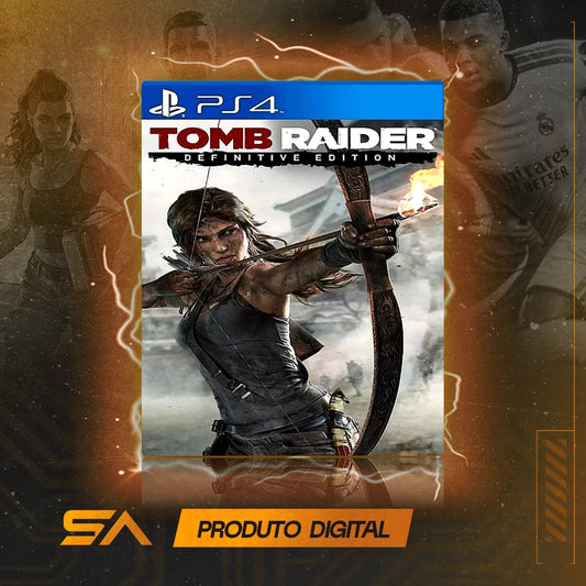 Capa oficial do jogo Tomb Raider Definitive Edition para PS4 em Mídia Digital