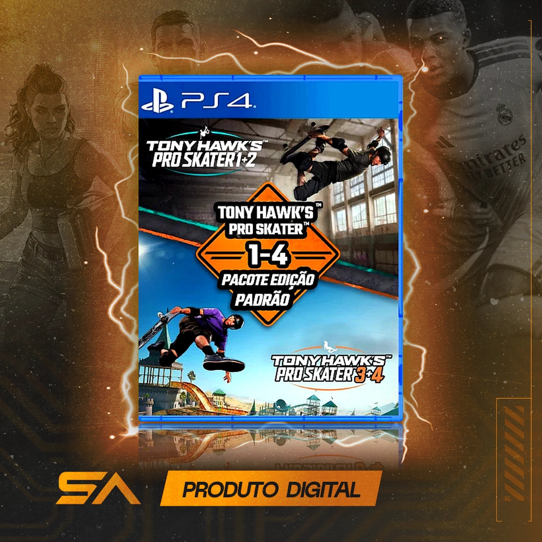 Capa oficial do jogo Tony Hawk's™ Pro Skater™ 1 - 4 - Pacote Edição Padrão para PS4 em Mídia Digital