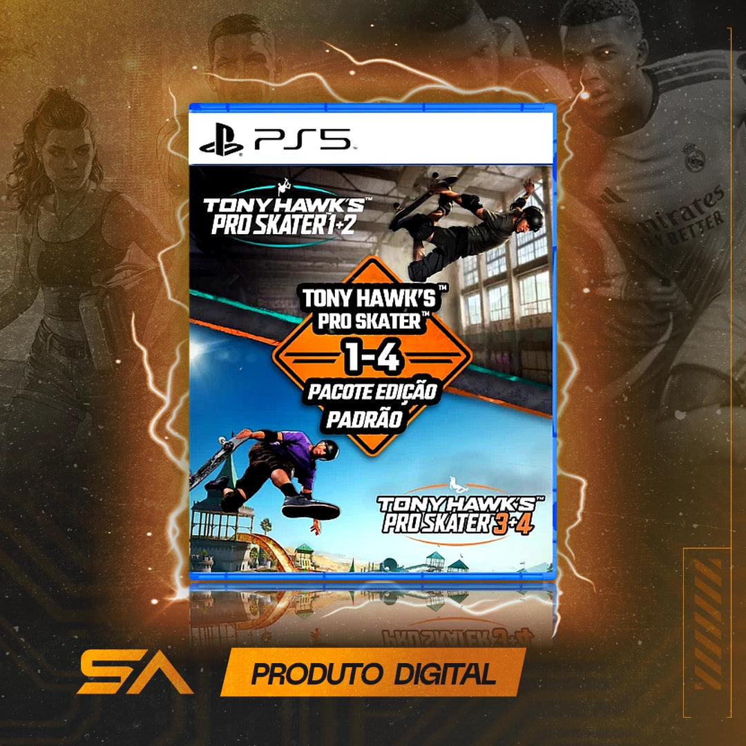 Capa oficial do jogo Tony Hawk's™ Pro Skater™ 1 - 4 - Pacote Edição Padrão para PS5 em Mídia Digital
