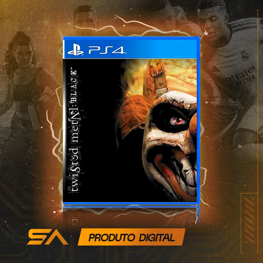 Capa oficial do jogo Twisted Metal: Black para PS4 em Mídia Digital