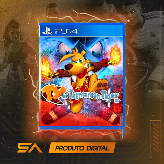 Capa oficial do jogo Ty The Tasmanian Tiger HD para PS4 em Mídia Digital