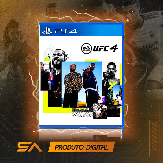 Capa oficial do jogo UFC 4 para PS4 em Mídia Digital