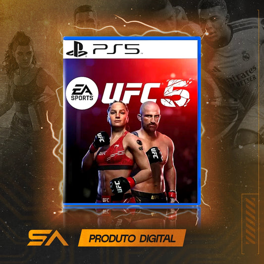 Capa oficial do jogo UFC 5 para PS5 em Mídia Digital