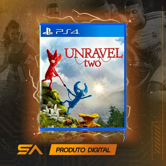 Capa oficial do jogo Unravel Two para PS4 em Mídia Digital