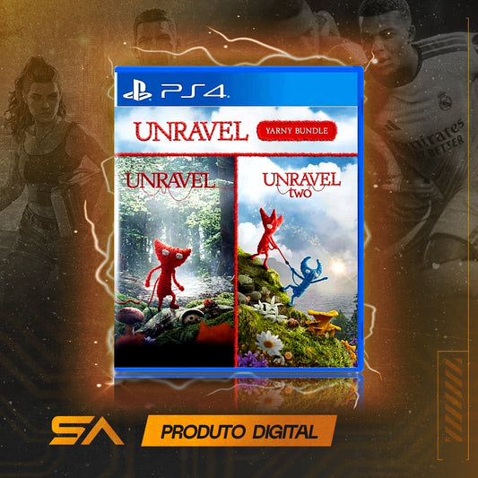 Capa oficial do jogo Unravel Yarny Conjunto para PS4 em Mídia Digital