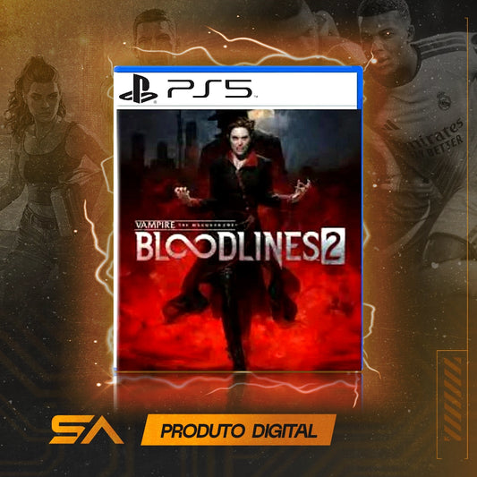 Capa oficial do jogo Vampire: The Masquerade - Bloodlines 2 para PS5 em Mídia Digital