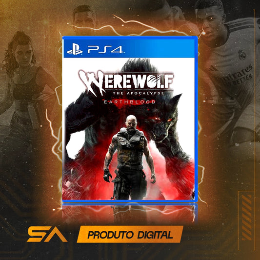 Capa oficial do jogo Werewolf: The Apocalypse - Earthblood para PS4 em Mídia Digital