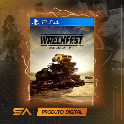 Capa oficial do jogo Wreckfest para PS4 em Mídia Digital