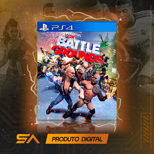 Capa oficial do jogo WWE 2K Battlegrounds para PS4 em Mídia Digital