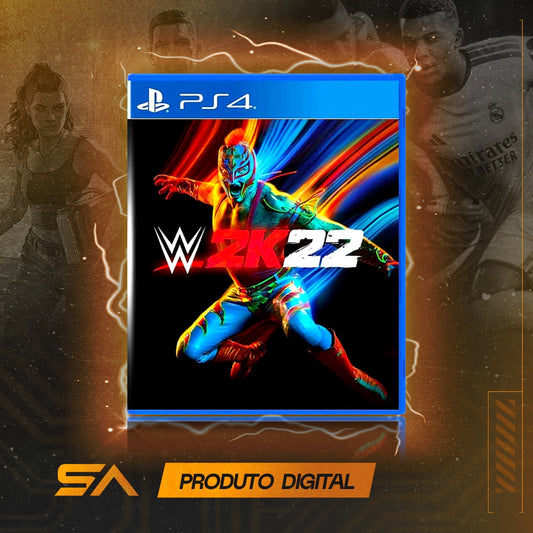 Capa oficial do jogo WWE 2k22 para PS4 em Mídia Digital