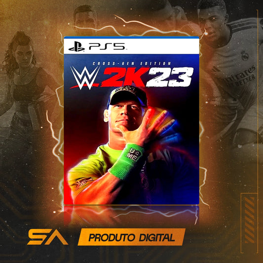 Capa oficial do jogo WWE 2k23 para PS5 em Mídia Digital