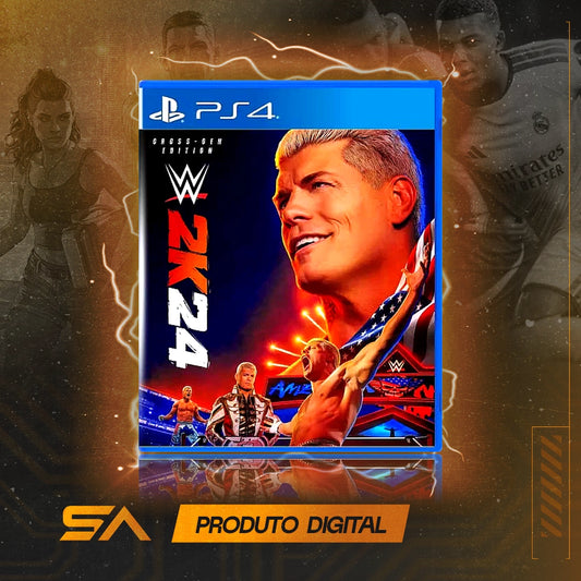 Capa oficial do jogo WWE 2k24 Edição Digital Cross-Gen para PS4 em Mídia Digital