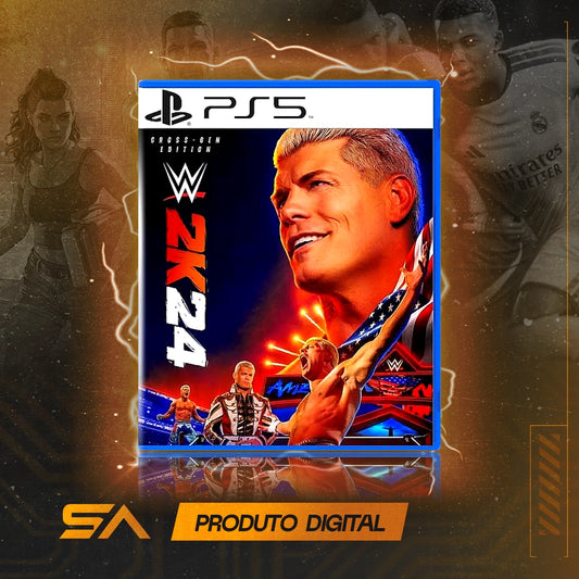 Capa oficial do jogo WWE 2k24 Edição Digital Cross-Gen para PS5 em Mídia Digital