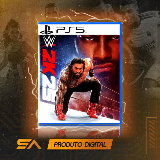 Capa oficial do jogo WWE 2k25 Edição Standard para PS5 em Mídia Digital