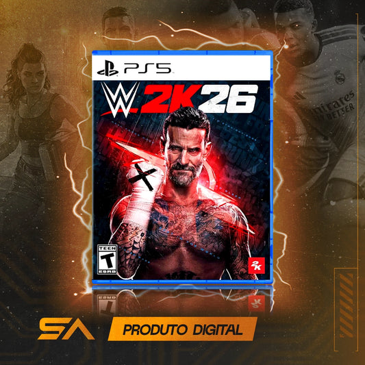 Capa oficial do jogo WWE 2k26 Edição Standard para PS5 em Mídia Digital