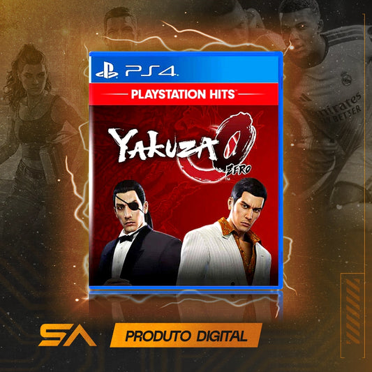 Capa oficial do jogo Yakuza 0 para PS4 em Mídia Digital