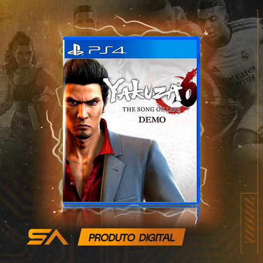 Capa oficial do jogo Yakuza 6: The Song of Life para PS4 em Mídia Digital