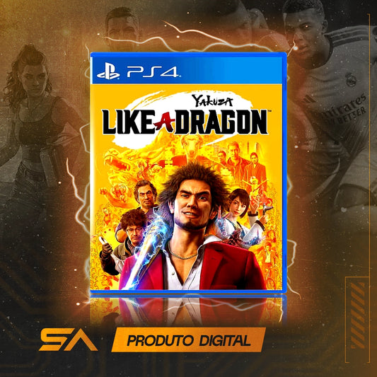 Capa oficial do jogo Yakuza Like A Dragon para PS4 em Mídia Digital